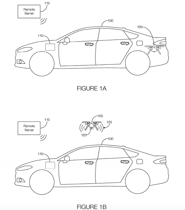 Illustration for article titled Ford quiere que sus automóviles incluyan un dron que despega desde el maletero